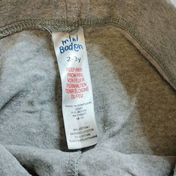 Mini Boden leggings 2T gray cotton spring neutral boho activewear elastic waist - Picture 2 of 4